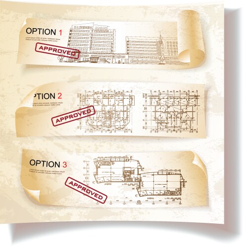 Architecture plan options vector image