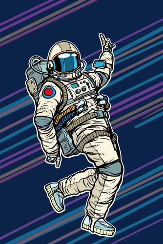 Astronaut dancing disco funny vector image