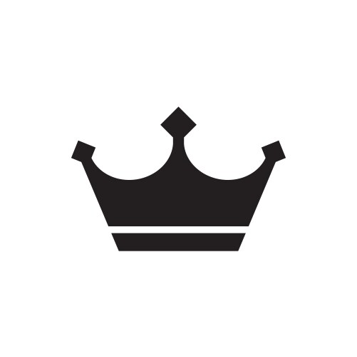 Crown - black icon on white background vector image