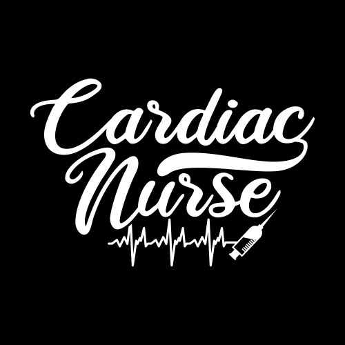 Cardiac nurse lettering design vector image