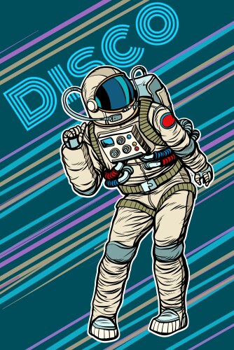 astronaut dancing disco funny vector image