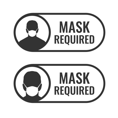 Face mask required no entry sign vector image