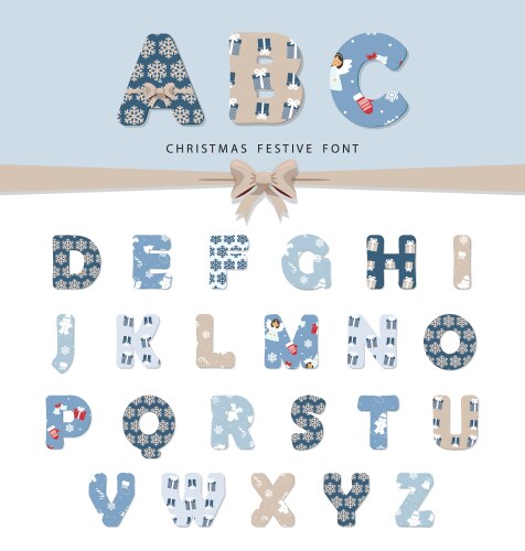 Christmas festive font vector image