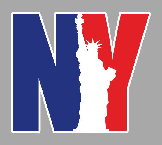 ny with statue of liberty vector image