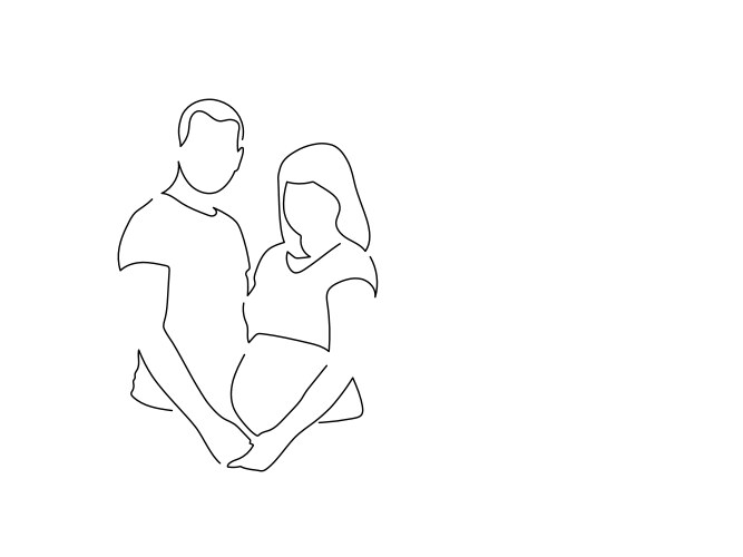 Maternity isolated line drawing vector image