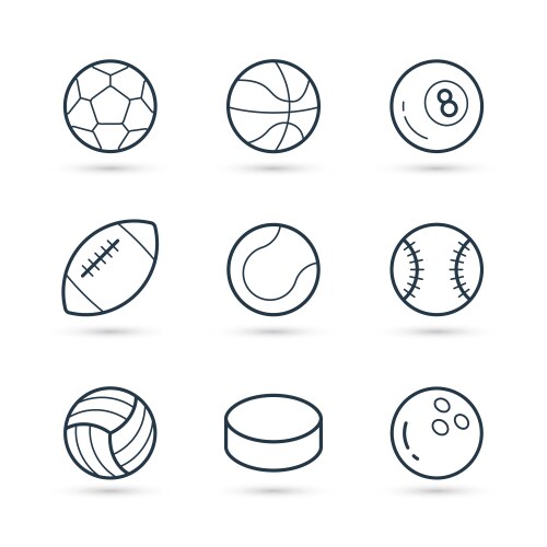 Balls for sport icon pack vector image