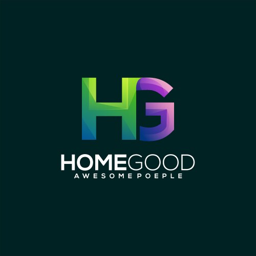 hg letter logo gradient colorful vector image