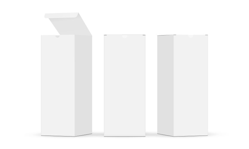 Tall rectangular packaging boxes mockups vector image