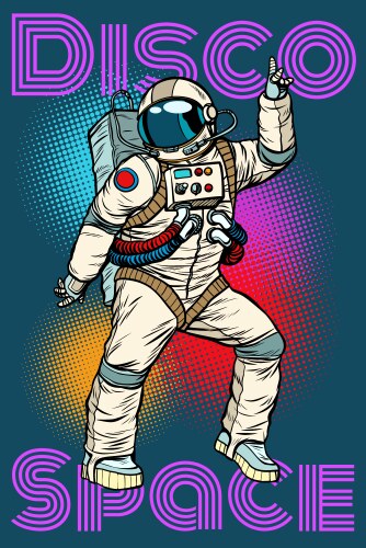 astronaut dancing disco funny vector image