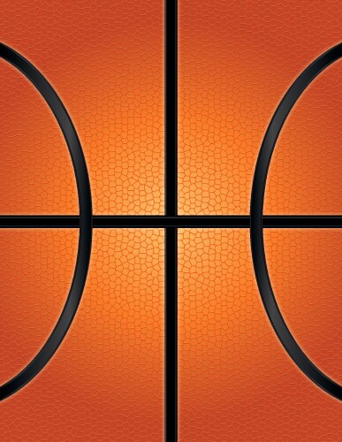 Textured basketball closeup background vector image