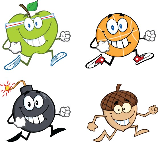 Cartoon characters running vector image