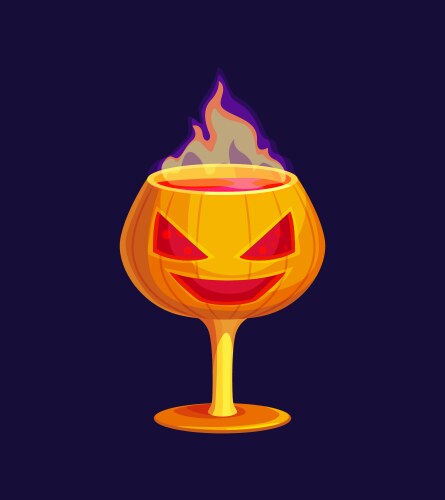 Halloween holiday cocktail drink in spooky cup vector image