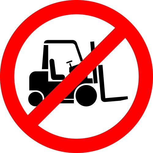 Prohibited forklift truck no sign vector image