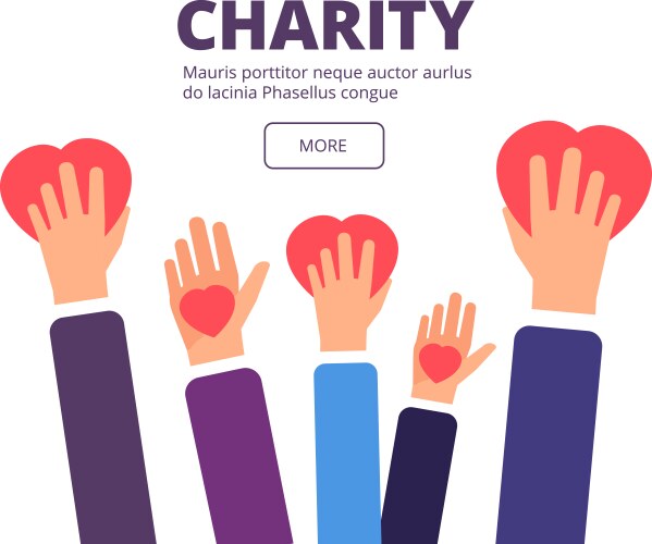 Charity and donation concept volunteer hands vector image