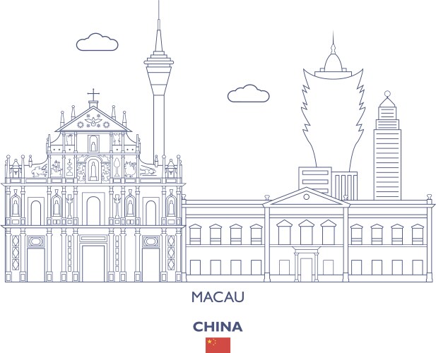 macau city skyline vector image