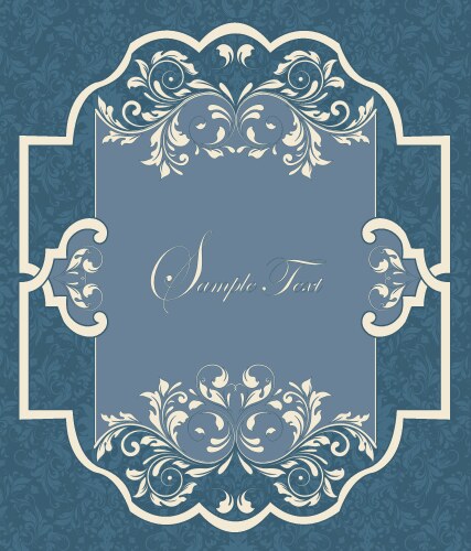 vintage frame with damask seamless background vector image