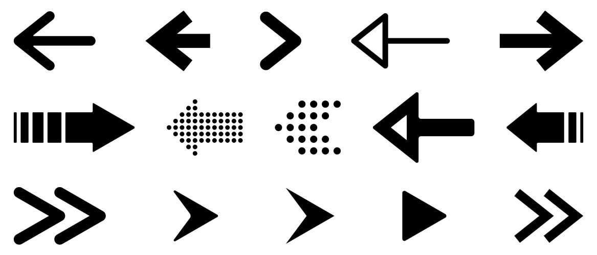 Arrow icon set collection of modern simple arrows vector image