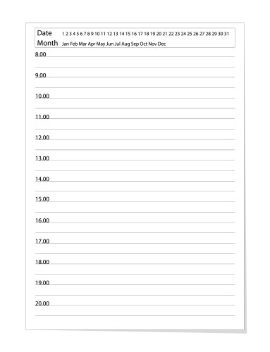 Daily planner choose date and month vector image