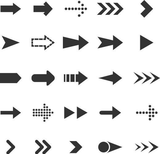 arrow icons on white background vector image