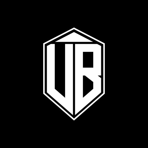 ub logo monogram with emblem shape combination vector image