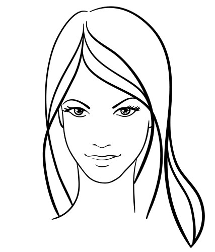 beauty girl face icon vector image