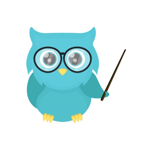 smart owl teacher with a pointer vector image