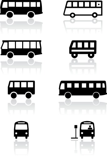 Bus van symbol set vector image