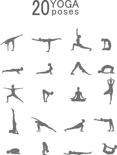 Set of woman doing yoga exercises vector image