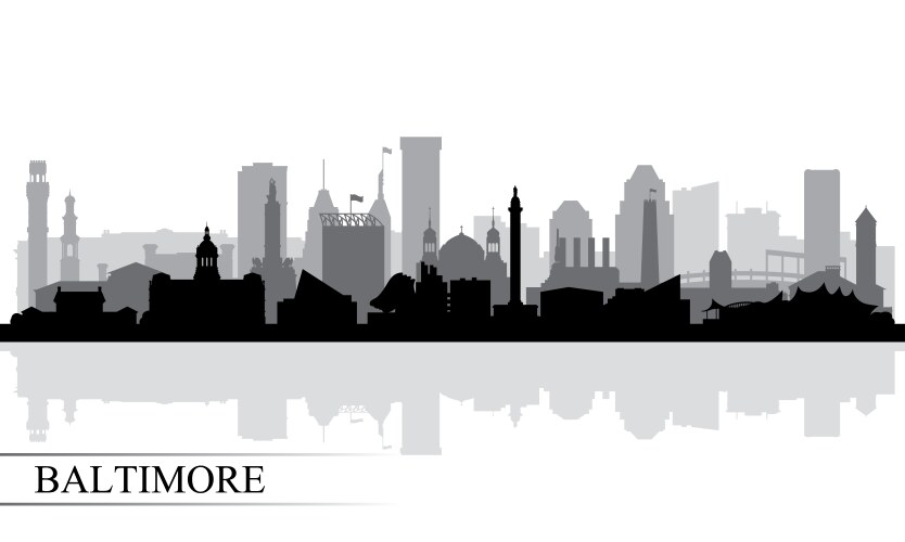 baltimore city skyline silhouette background vector image