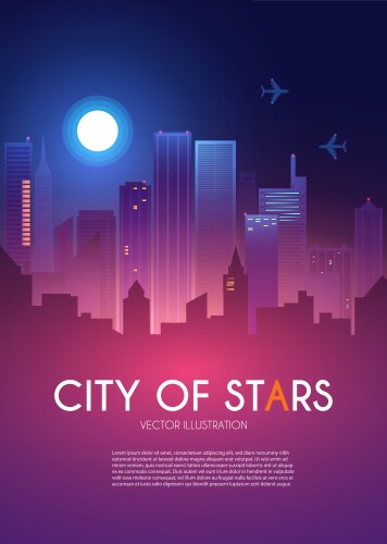 Night city urban landscape simple design vector image