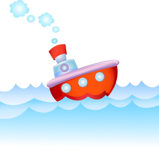 Cartoon steamship vector image