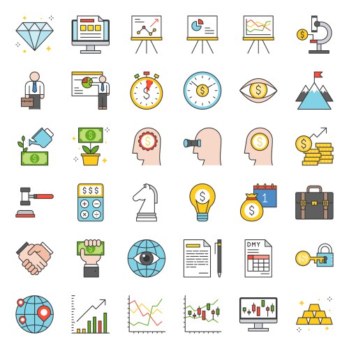 Finance investment and analyze icon vector image