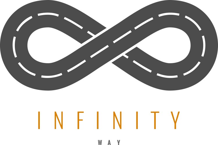 Infinity road logo loop way symbol vector image