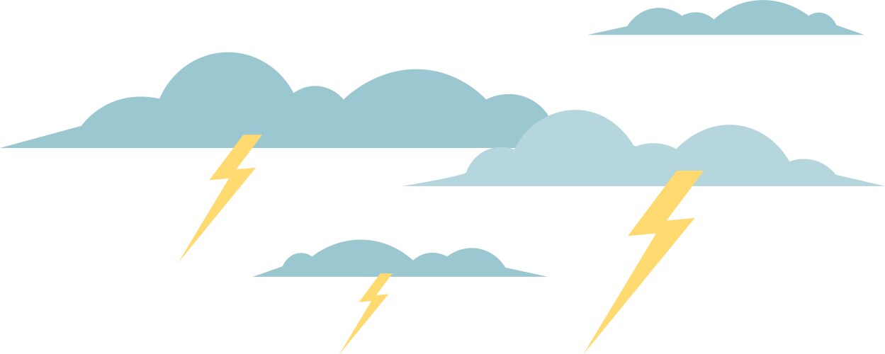 Thunderstorm sky clouds with lighting bolts bad vector image