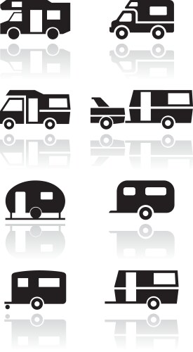 Caravan camper van symbol set vector image