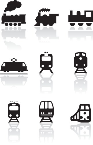 Train symbol set vector image