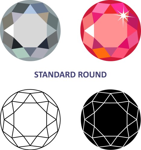 Round gem cut vector image