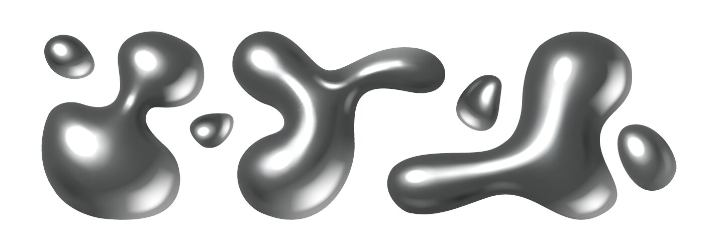 Chrome liquid metal realistic silver spots vector image