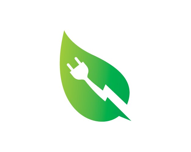 eco electricity logo template icon symbol vector image