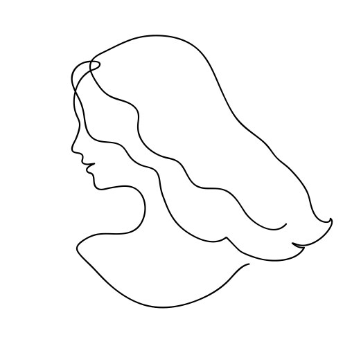 Woman profile with long hair portrait vector image