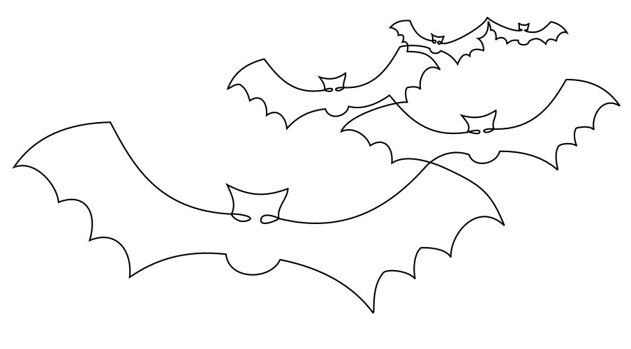 Bats one line drawing vector image