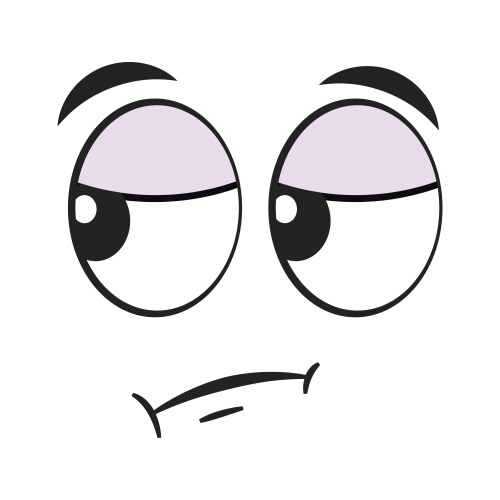 Cartoon disappointed face sad expression vector image