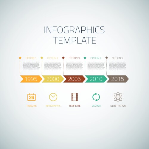 Web infographic timeline arrows template layout vector image