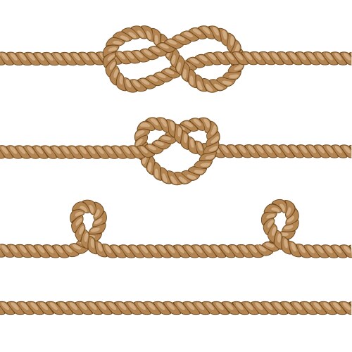 Set of ropes with knots vector image