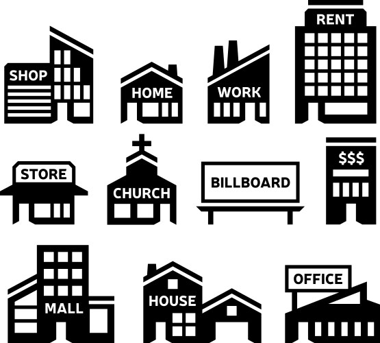 Building symbols vector image