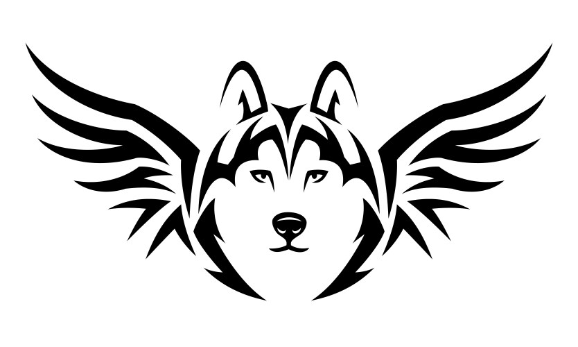 flying husky vector image