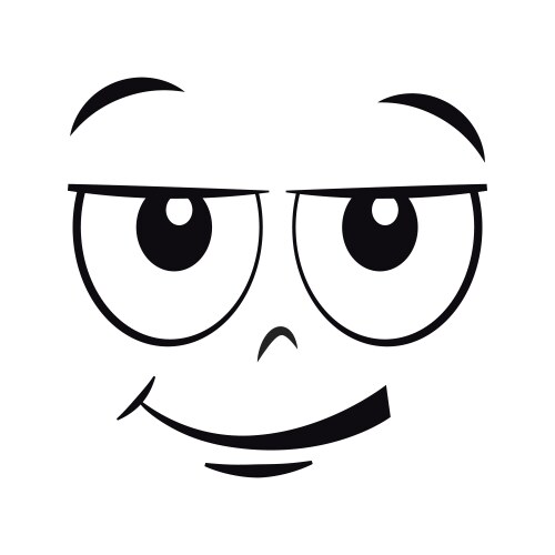 Cartoon smirking face vector image