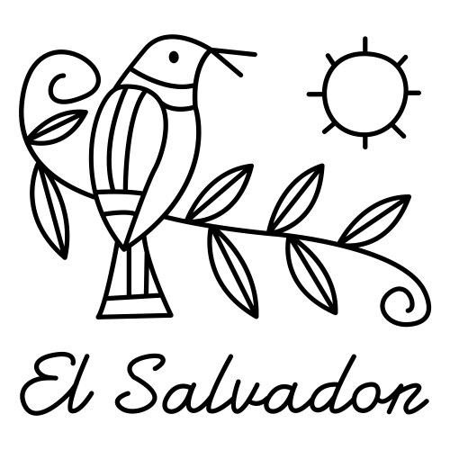 El salvador bird stroke design vector image