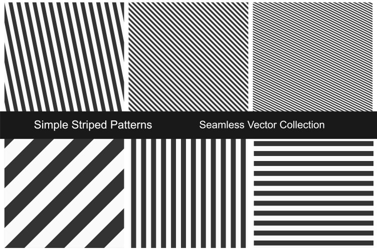 Striped patterns seamless collection vector image