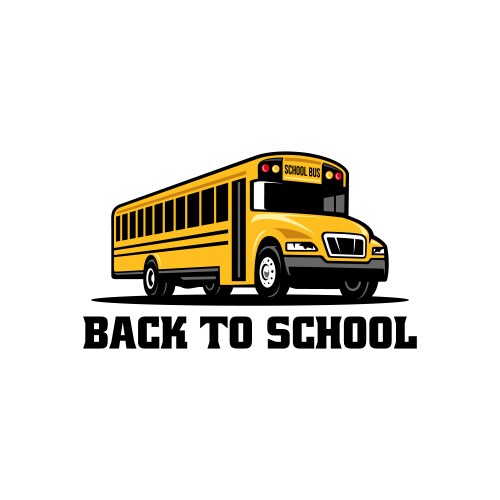 school bus back to logo vector image